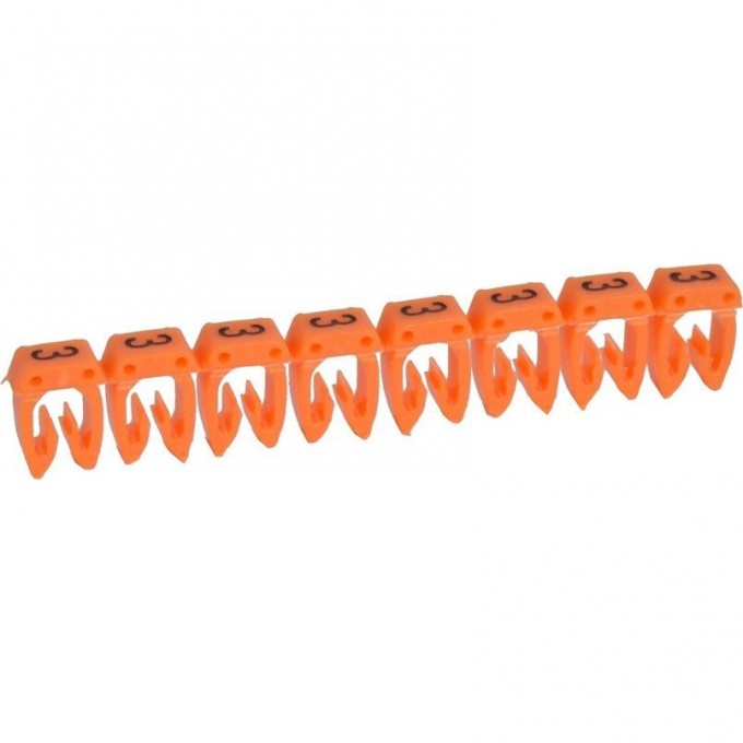 Маркер LEGRAND CAB 3 для кабеля 0,15-0,5 мм² цифра 3 оранжевый 038103