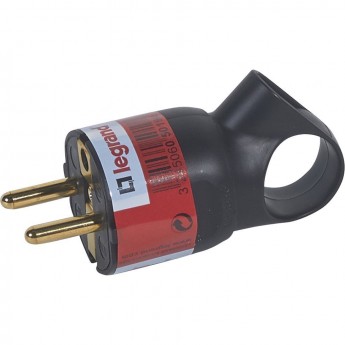 Вилка LEGRAND 2К+3 серия Элиум 16 А с кольцом пластик винтовой зажим чёрный Вилка LEGRAND 2К+3 серия Элиум 16 А с кольцом пластик винтовой зажим чёрный