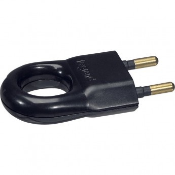 Вилка LEGRAND 2К серия Элиум 6 А с кольцом пластик чёрный Вилка LEGRAND 2К серия Элиум 6 А с кольцом пластик чёрный