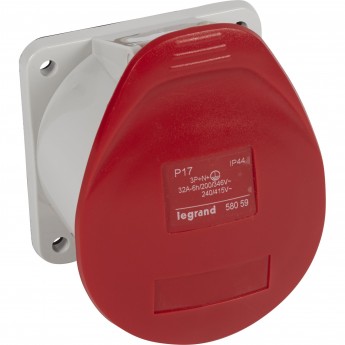 Встраиваемая прямая розетка LEGRAND P17 Tempra Pro с уменьшенным фланцем IP 44 380/415 В 32 A 3К+Н+З Встраиваемая прямая розетка LEGRAND P17 Tempra Pro с уменьшенным фланцем IP 44 380/415 В 32 A 3К+Н+З