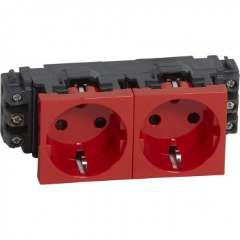 Розетка LEGRAND 2 х 2П+3 Программа Mosaic для монтажа на кабель-каналах с винтовыми зажимами с механической блокировкой красный Розетка LEGRAND 2 х 2П+3 Программа Mosaic для монтажа на кабель-каналах с винтовыми зажимами с механической блокировкой красный