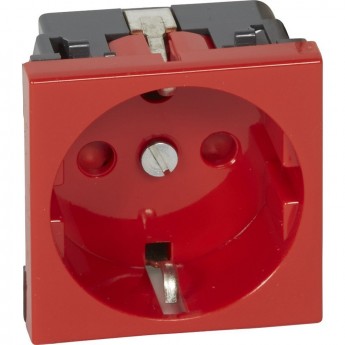 Розетка LEGRAND 2К+3 правая с винтовыми зажимами с мех. блокировкой Программа Mosaic немецкий стандарт 2 модуля красная Розетка LEGRAND 2К+3 правая с винтовыми зажимами с мех. блокировкой Программа Mosaic немецкий стандарт 2 модуля красная