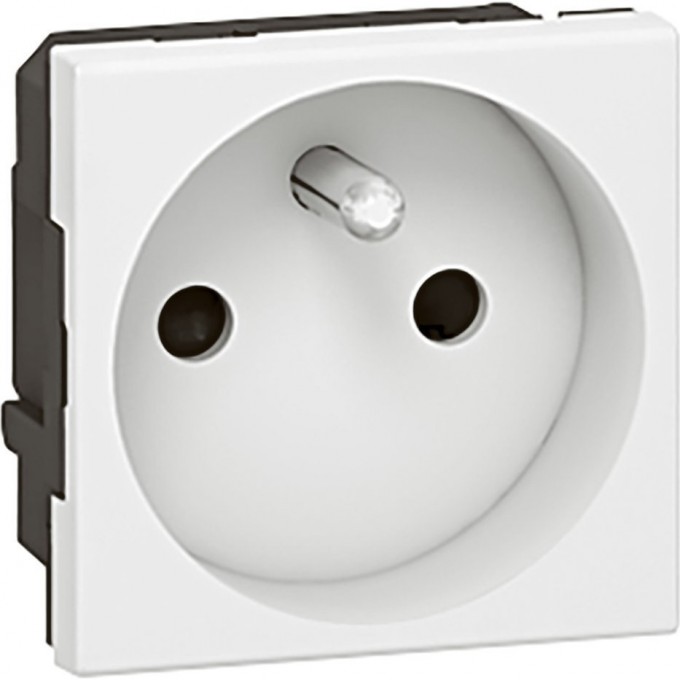 Розетка LEGRAND 2К+З правая Программа Mosaic 2 модуля белая 077111