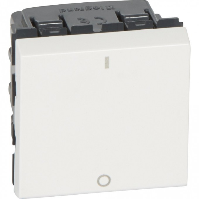 Выключатель LEGRAND Mosaic двухполюсный 2 модуля 16 AX белый 077050