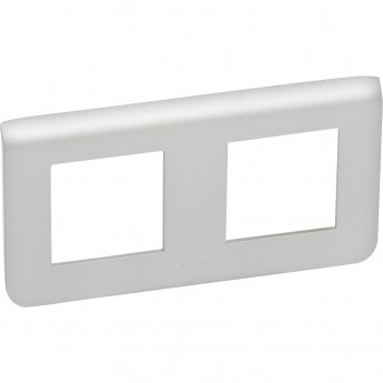 Рамка LEGRAND пластиковая горизонтальная Mosaic 2Х2 модуля Алюминий