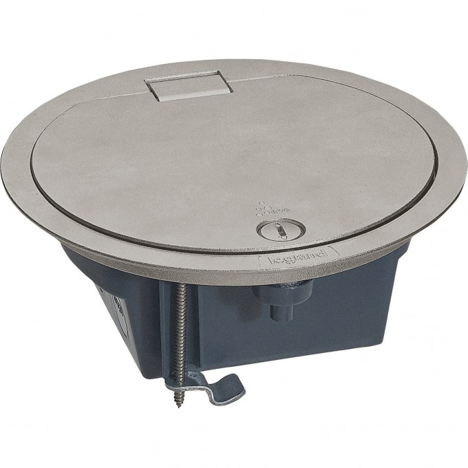 Напольная коробка круглая LEGRAND IP 66 c откидной крышкой 4 модуля нержавеющая сталь 088064