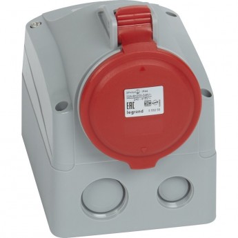 Розетка LEGRAND накладная 32 А 3К+H+З 380 В IP 44 серый