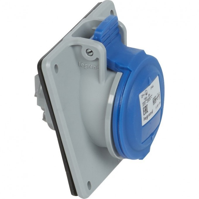 Розетка LEGRAND встраиваемая 16А 2К+З 230 В IP 44 серый 090168