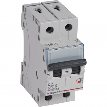 Автоматический выключатель LEGRAND TX³ 6000 6 кА тип B 2П 230/400 В 16А 2 модуля белый Автоматический выключатель LEGRAND TX³ 6000 6 кА тип B 2П 230/400 В 16А 2 модуля белый