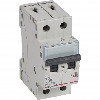 Автоматический выключатель LEGRAND TX³ 6000 6 кА тип B 2П 230/400 В 6А 2 модуля белый Автоматический выключатель LEGRAND TX³ 6000 6 кА тип B 2П 230/400 В 6А 2 модуля белый