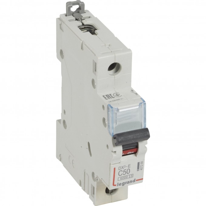 Автоматический выключатель LEGRAND DX³-E 6000 6 кА тип C 1П 230/400 В 50А 1 модуль белый 407268