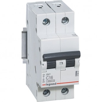Автоматический выключатель LEGRAND RX3 4,5кА 63А 2П тип C белый Автоматический выключатель LEGRAND RX3 4,5кА 63А 2П тип C белый