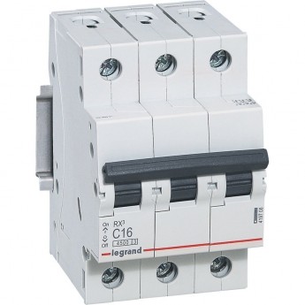 Автоматический выключатель LEGRAND RX3 4,5кА 63А 3П тип C белый Автоматический выключатель LEGRAND RX3 4,5кА 63А 3П тип C белый