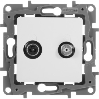 Розетка LEGRAND TV/SAT двухкабельная ETIKA белый Розетка LEGRAND TV/SAT двухкабельная ETIKA белый