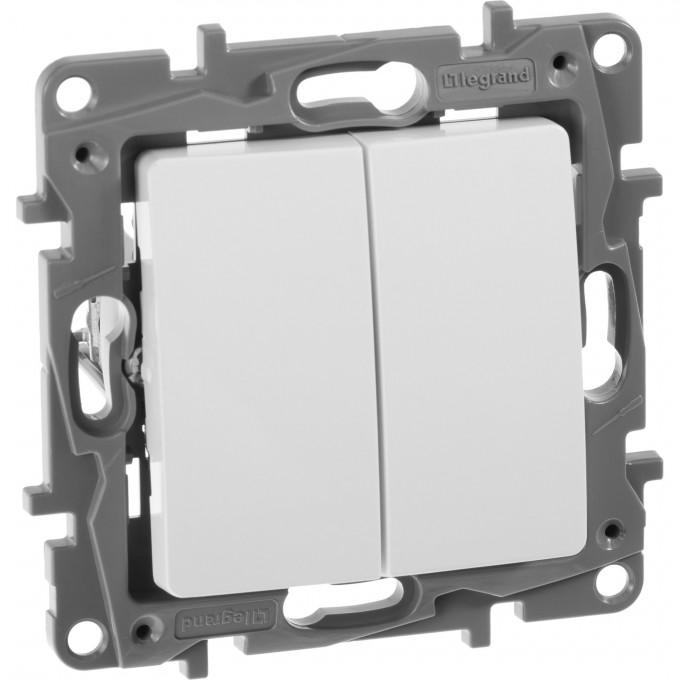 Выключатель LEGRAND Etika двухклавишный 10 A 250 В белый 672202