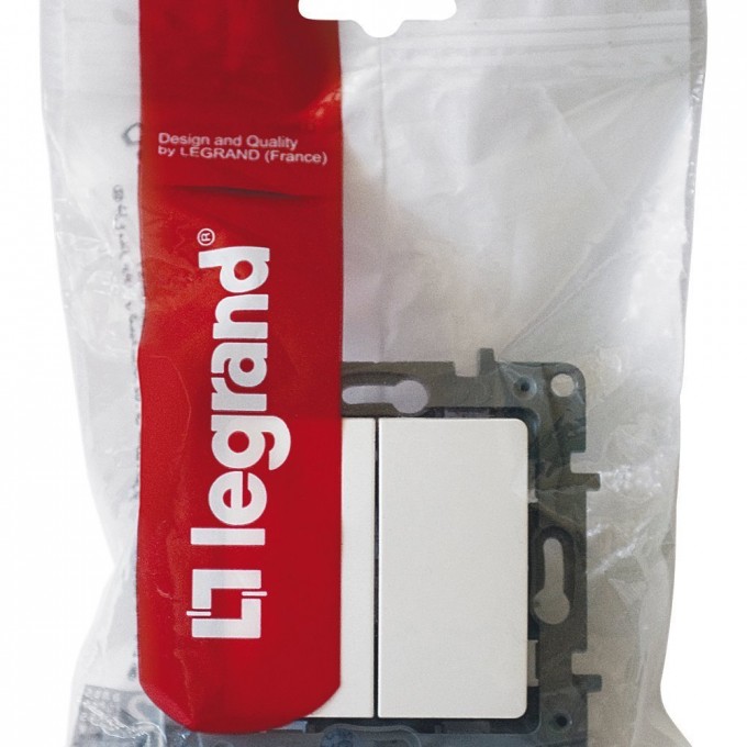 Выключатель/переключатель LEGRAND двухклавишный Etika Plus 10 A 250 В белый 672212