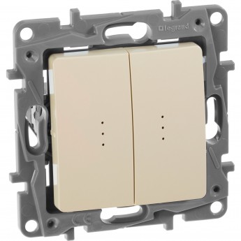Выключатель/переключатель LEGRAND Etika Plus двухклавишный с подсветкой 10 A 250 В слоновая кость