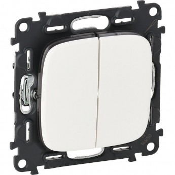 Переключатель LEGRAND Valena ALLURE двухклавишный 10А 250В с лицевой панелью безвинтовые зажимы белый Переключатель LEGRAND Valena ALLURE двухклавишный 10А 250В с лицевой панелью безвинтовые зажимы белый