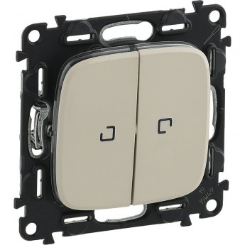 Переключатель LEGRAND Valena ALLURE двухклавишный 10АХ 250В с подсветкой с лицевой панелью слоновая кость