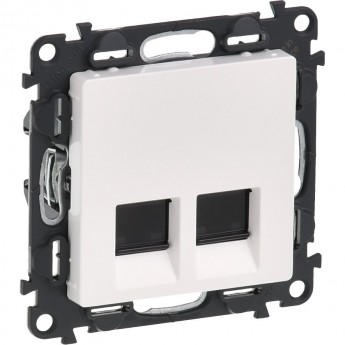 Информационная розетка LEGRAND Valena LIFE двойная RJ45 Кат.5е UTP с лицевой панелью белый Информационная розетка LEGRAND Valena LIFE двойная RJ45 Кат.5е UTP с лицевой панелью белый