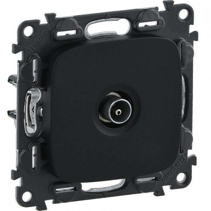 Розетка LEGRAND Valena ALLURE ТВ c топологией "звезда" 0-2400 МГц с лицевой панелью антрацит 753971