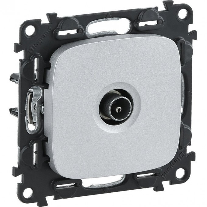 Розетка LEGRAND Valena ALLURE ТВ оконечная 10дБ 0-862 МГц с лицевой панелью алюминий 753960