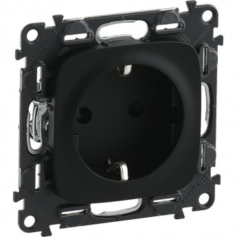 Силовая розетка LEGRAND Valena ALLURE 2К+З 16А 250В с лицевой панелью винтовые зажимы антрацит Силовая розетка LEGRAND Valena ALLURE 2К+З 16А 250В с лицевой панелью винтовые зажимы антрацит
