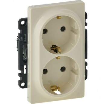 Силовая розетка LEGRAND Valena LIFE двойная 2х2К+З 16А 250В с лицевой панелью безвинтовые зажимы слоновая кость