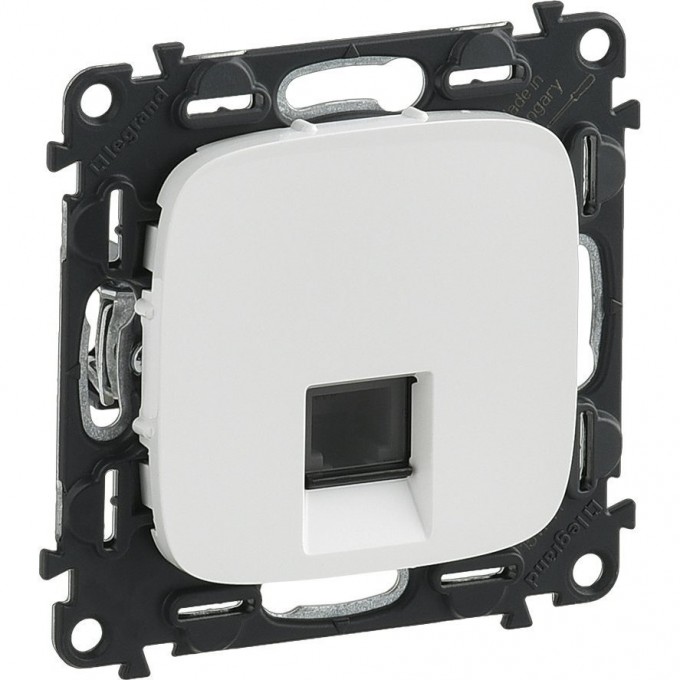 Телефонная розетка LEGRAND Valena ALLURE RJ11 одиночная с лицевой панелью белый 753738