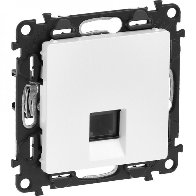 Телефонная розетка LEGRAND Valena LIFE RJ11 одиночная с лицевой панелью белый 753438