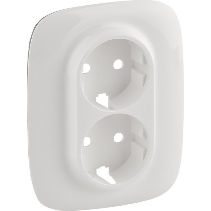 Лицевая панель LEGRAND Valena ALLURE для двойной силовой розетки 2х2К+З белая 754955