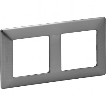 Рамка LEGRAND Valena LIFE "Сталь", 2-постовая универсальная, нержавеющая сталь Рамка LEGRAND Valena LIFE "Сталь", 2-постовая универсальная, нержавеющая сталь