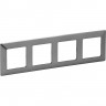 Рамка LEGRAND Valena LIFE "Сталь", 4-постовая универсальная, нержавеющая сталь 754154