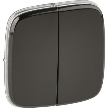 Лицевая панель LEGRAND Valena ALLURE для двухклавишного выключателя черная сталь