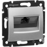Информационная розетка LEGRAND Valena RJ45 категория 5e UTP 1 выход на винтах алюминий 770238