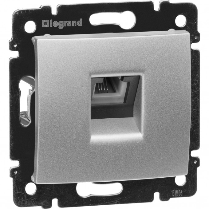 Телефонная розетка LEGRAND Valena RJ11 4 контакта 1 выход алюминий 770138