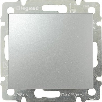 Выключатель LEGRAND Valena одноклавишный 10 A 250 В алюминий Выключатель LEGRAND Valena одноклавишный 10 A 250 В алюминий