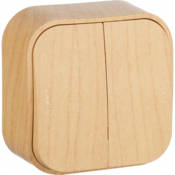 Переключатель LEGRAND Quteo двухклавишный на 2 направления деревянный Переключатель LEGRAND Quteo двухклавишный на 2 направления деревянный