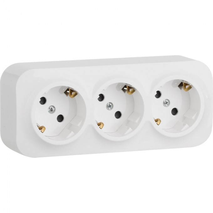 Розеточный блок LEGRAND 3 x 2К+З с защитными шторками 16 A 250 В Quteo IP 20 белый 782218
