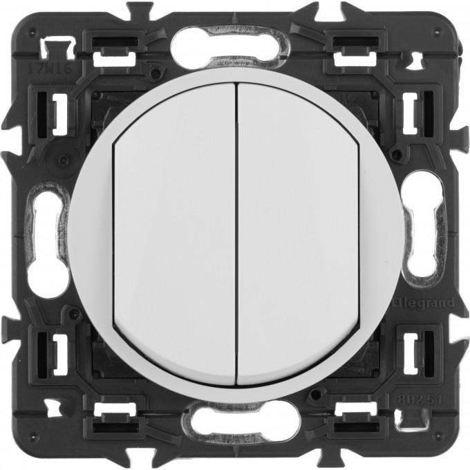 Переключатель LEGRAND Celiane двухклавишный на 2 направления белый SET-2-067001-17