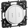 Выключатель LEGRAND Celiane двухклавишный с подсветкой белый SET-2-067001-09