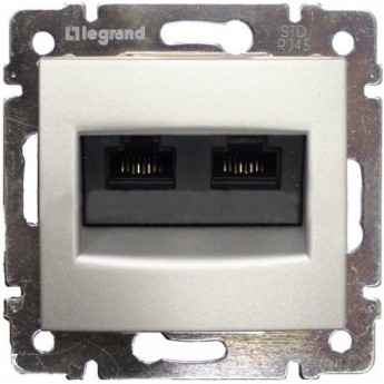 Информационная розетка LEGRAND Valena RJ45 категория 5e UTP 2 выхода на винтах алюминий