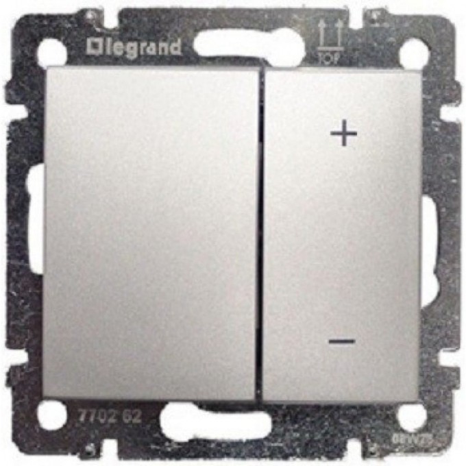 Кнопочный светорегулятор LEGRAND Valena 40-600 Вт/40-600 ВА алюминий 770274