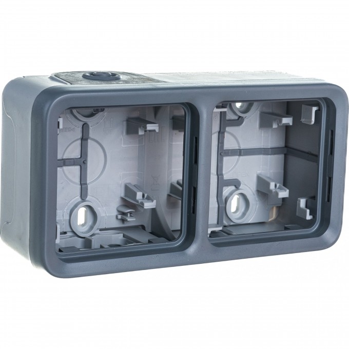 Коробка LEGRAND PLEXO 2 поста, гориз., серый 69672
