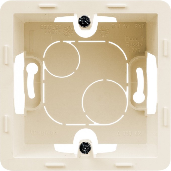 Коробка накладного монтажа LEGRAND INSPIRIA 1 постслоновая кость 673981