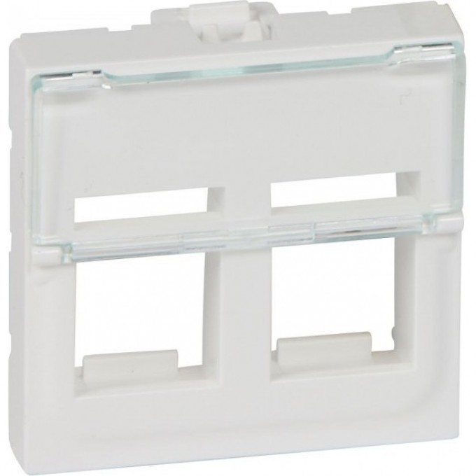 Лицевая панель для информационных розеток LEGRAND Mosaic для 2 коннекторов формата Keystone, 2 модуля, белый 78610