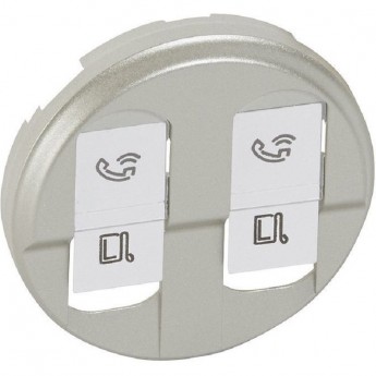 Лицевая панель LEGRAND Celiane двойной компьютерной розетки, титан Лицевая панель LEGRAND Celiane двойной компьютерной розетки, титан