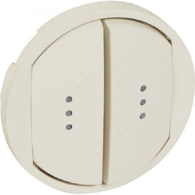 Лицевая панель LEGRAND Celiane выключатель/переключатель двухклавишный Кат. № 0 670 01/02/31/32 с подсветкой слоновая кость 066211