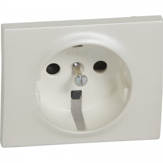 Лицевая панель LEGRAND Galea Life для розетки с землей 2К+З, со шторками. Жемчуг 771521