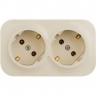 Розетка LEGRAND 2-м ОП Quteo 16А IP20 250В 2х2P+E с заземл. без защ. шторок слоновая кость 782263